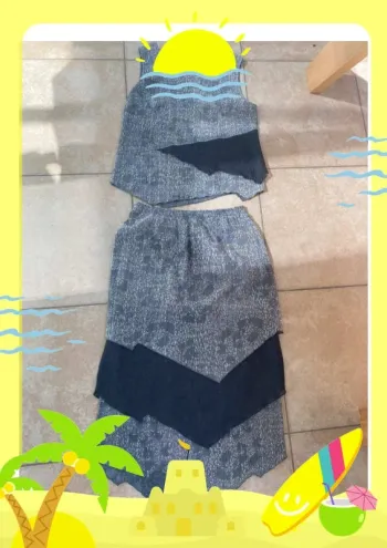 Ensemble débardeur jupe longue Telmail gris marine