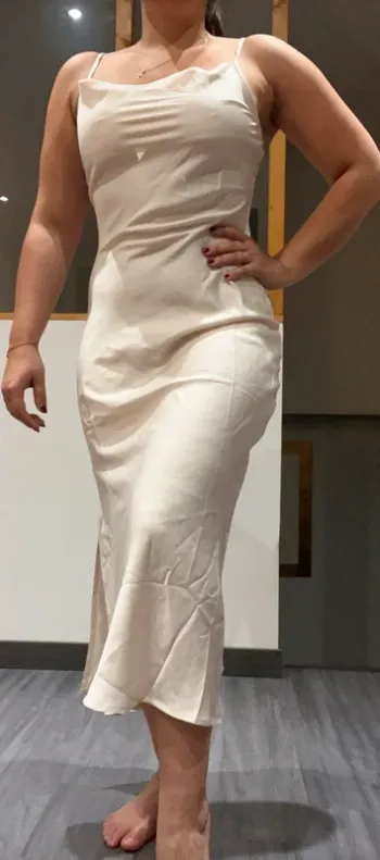Robe soie mariage soirée crème  sexy