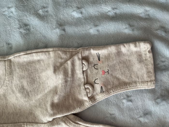 legging gris chiné tête de lapins sur le genoux 6 mois tex - photo numéro 5
