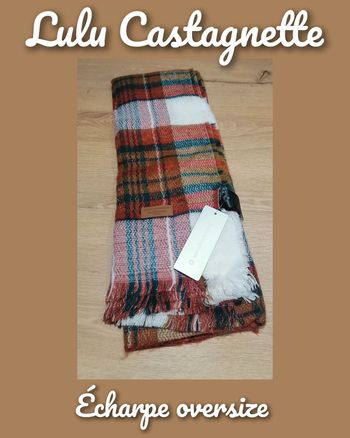 Écharpe à carreaux rouge vert doré Taille Unique Lulu Castagnette