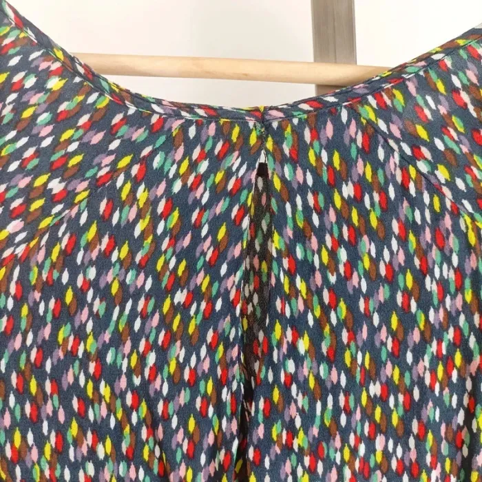 Blouse fluide multicolore à imprimé abstrait Promod manches 3/4 taille M/L A511 - photo numéro 7
