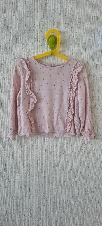 Blouse manche longue rose étoile doré taille 6 ans kiabi
