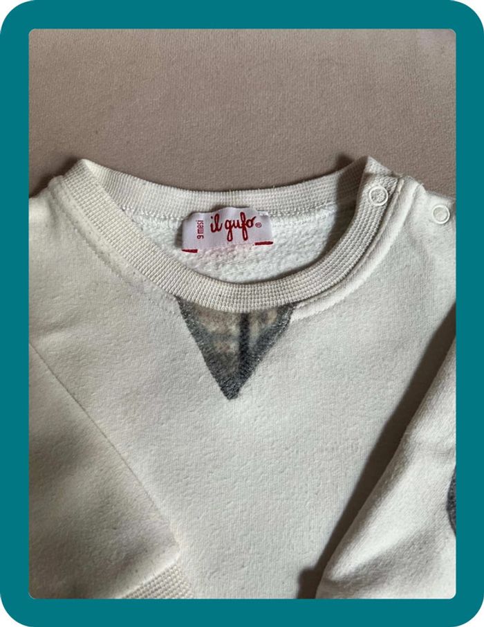 Sweat-shirt coton gratté très doux 9 mois - Il Gufo - photo numéro 3