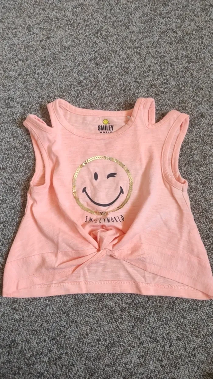 Débardeur orange 3 ans smiley