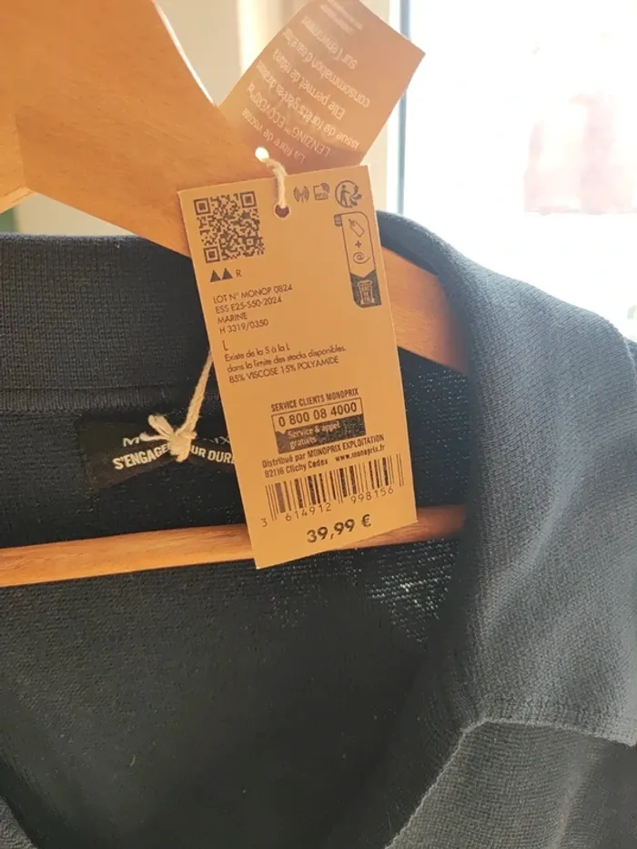 Pull marinière femme monoprix t.L - photo numéro 2
