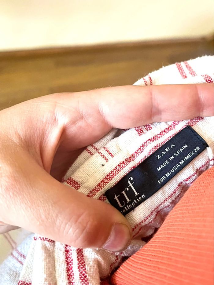 Sublime Jupe portefeuille cache cœur en coton et Lin à Rayures Zara taille M - photo numéro 12