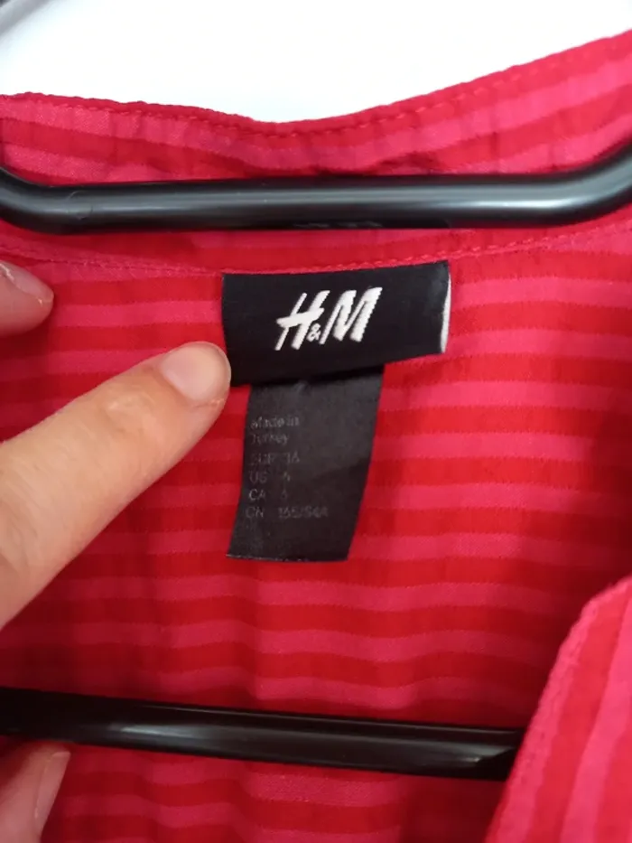 Chemisier rouge manches courtes H&M - photo numéro 4