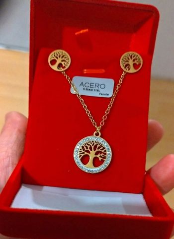 Parure arbre de vie acier inoxydable