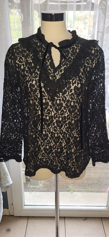 Blouse à dentelle transparente kiabi L