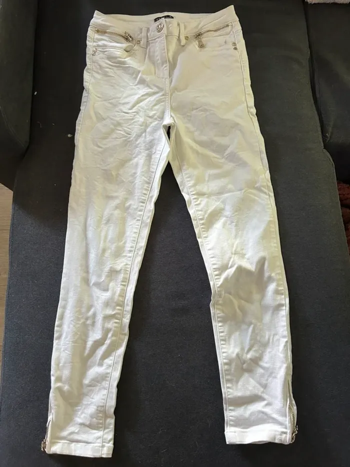 Jean blanc avec zips - Bréal