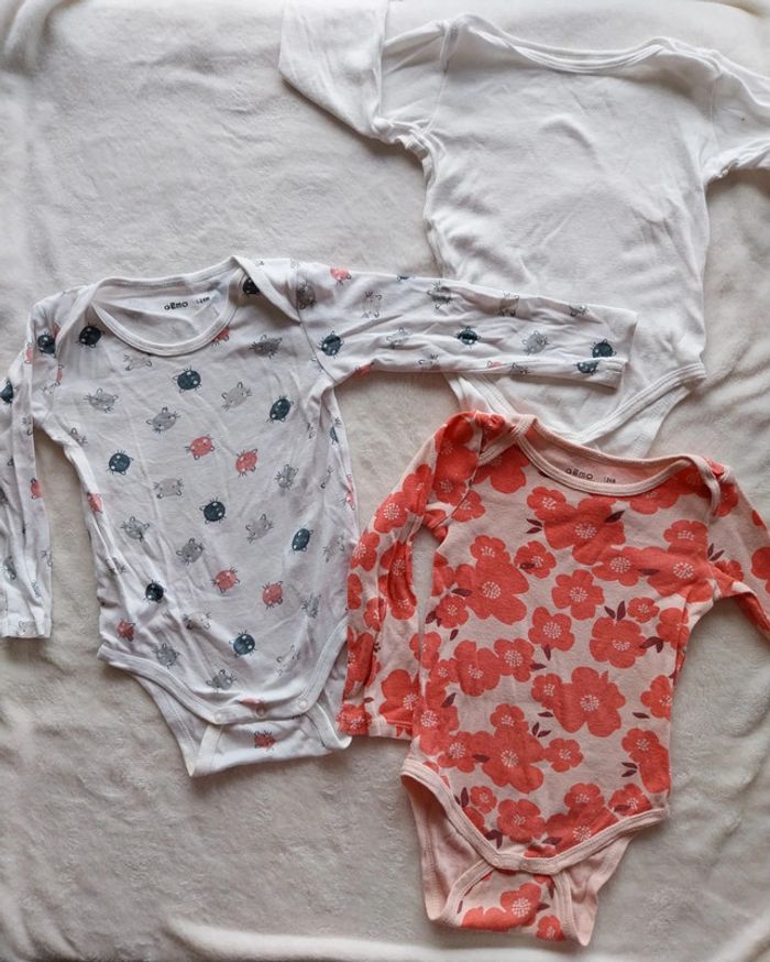 Lot de 3 bodies fille 24 mois