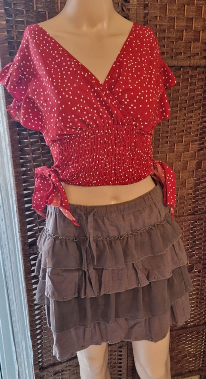 Jupe avec petits clous sur franges taille38 - photo numéro 2