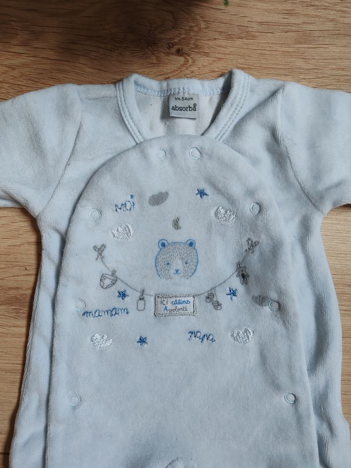 Pyjama bleu ciel Absorba 1 mois Neuf 🌸 - photo numéro 2