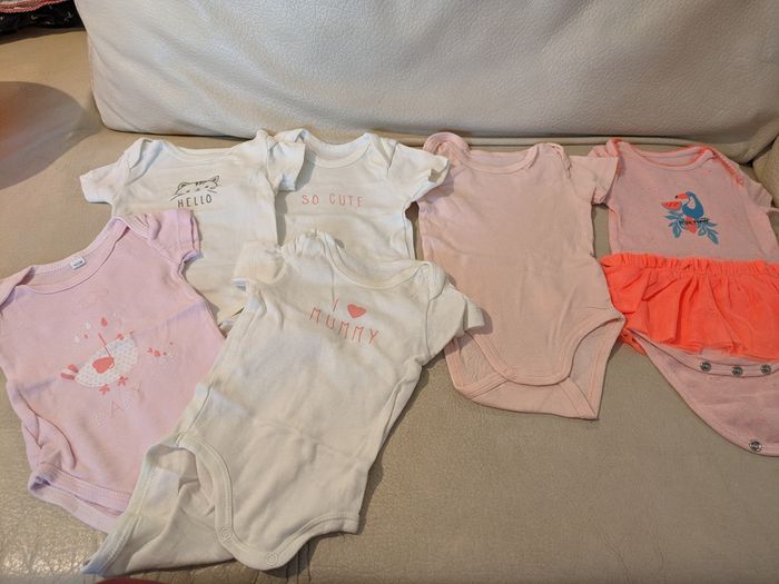 Lot de 6 bodies manches courtes 3 mois