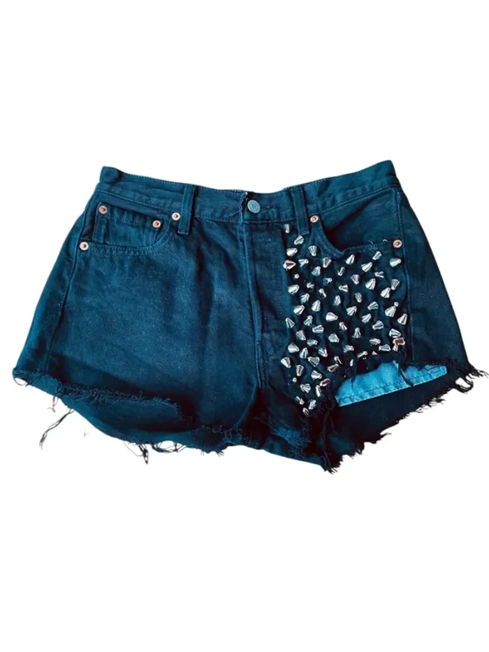 Short en jean noir avec clous The Ragged Priest X Levi´s