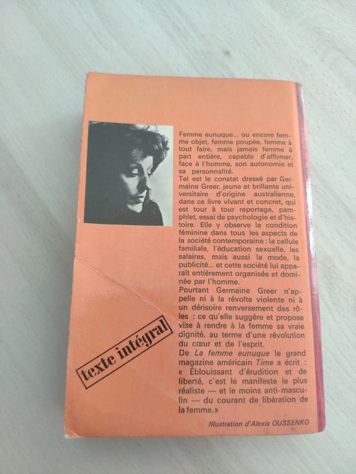 Livre poche document la femme Eunuque Germaine Greer conditions féminines - photo numéro 6