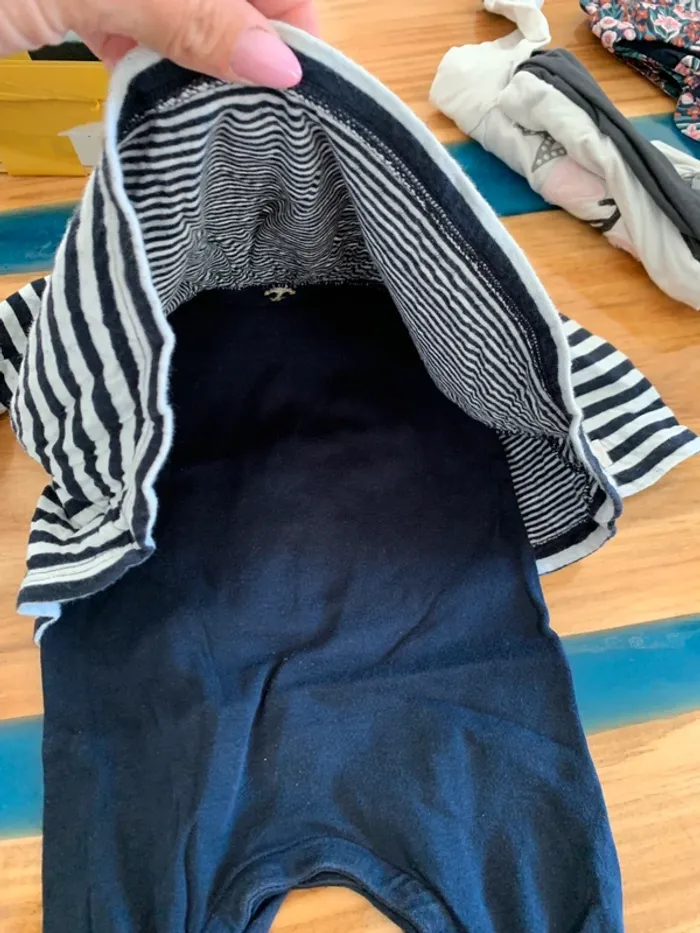 Combinaison marinière petit bateau taille 12 mois - photo numéro 4