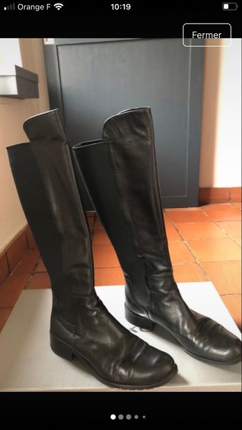 Bottes cuir noir