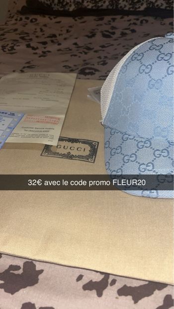 Casquette Gucci bleu ciel 