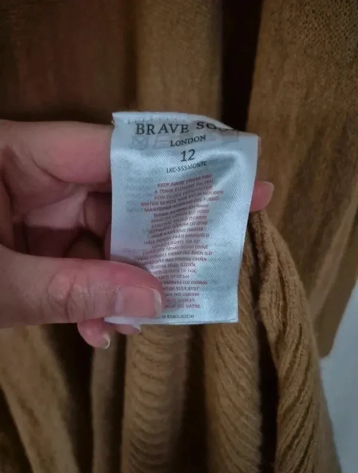 Cardigan long avec poches marron - photo numéro 7