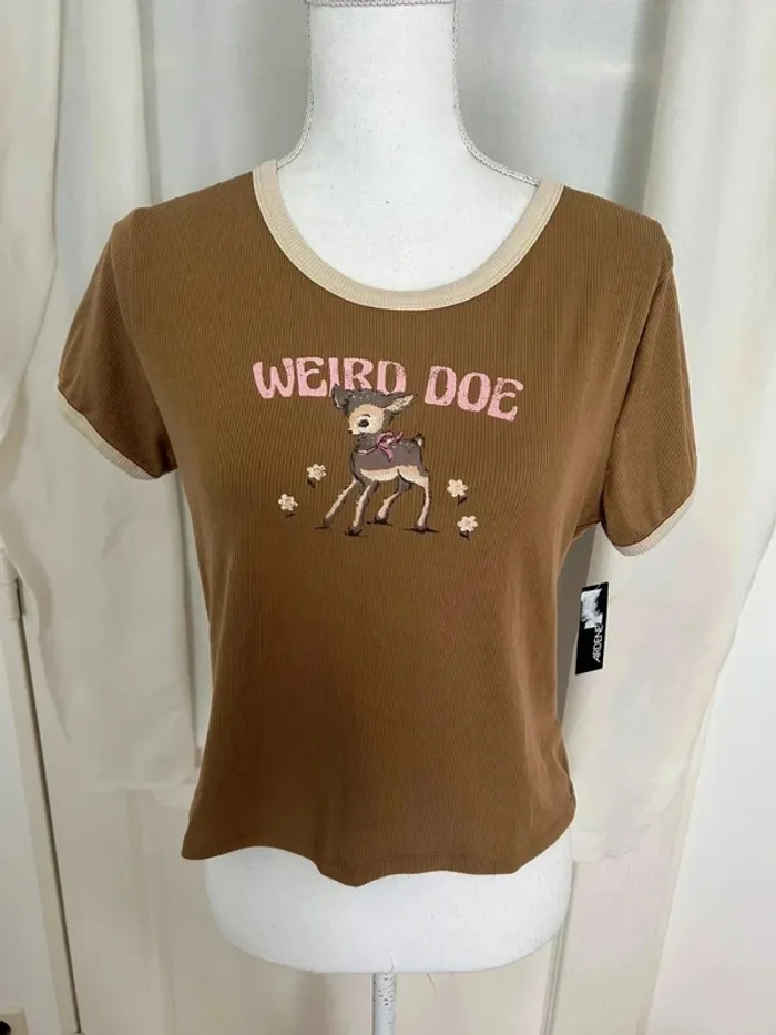 Haut marron dessin Ardene