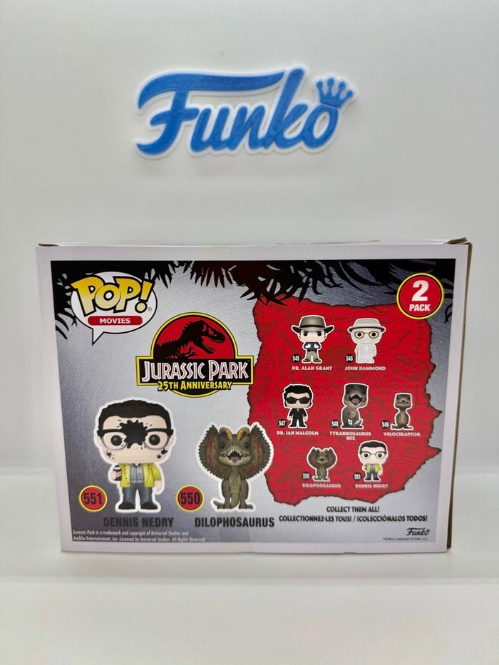 Funko Pop Jurassic Park Dennis Nedry & Dilophosaurus 2 Pack EE 🇺🇸 - photo numéro 5