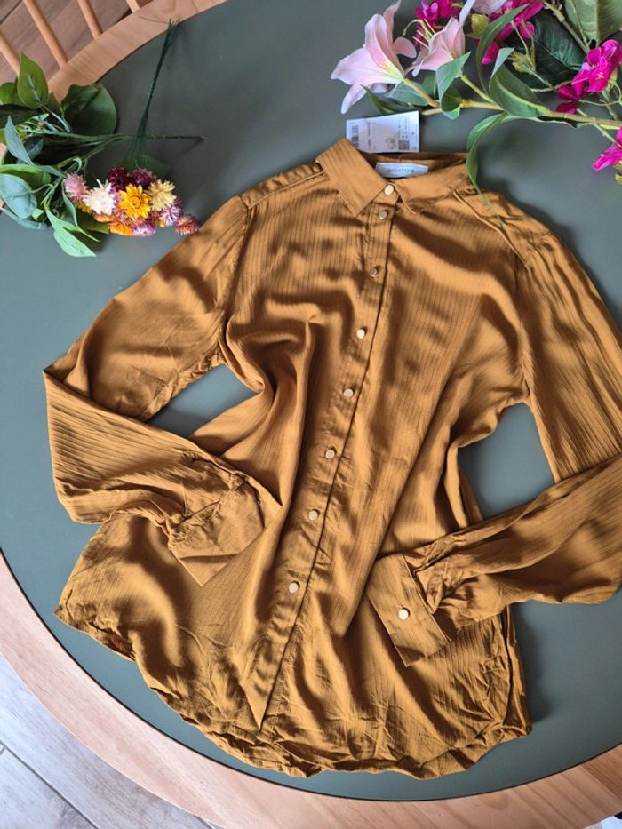 Chemise jaune moutarde, taille 38, camaieu - photo numéro 3