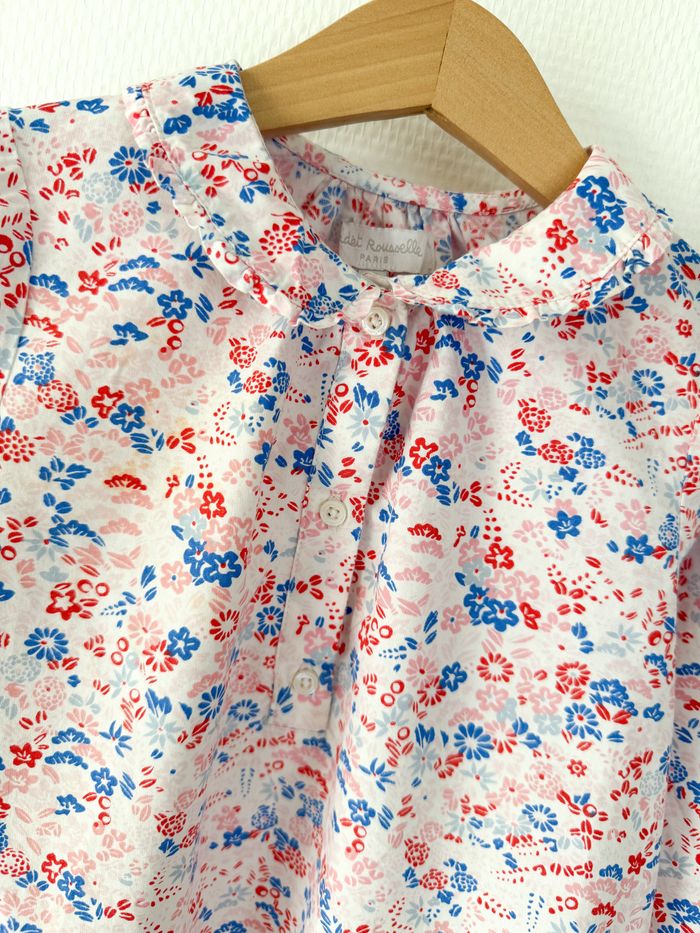 Blouse collerette blanche à motifs Cadet Rousselle - 4 ans - photo numéro 2