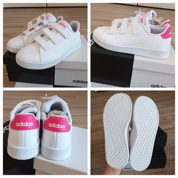 Paire de baskets à scratchs Adidas blanc & rose neuves dans leur boîte d'origine 🏷