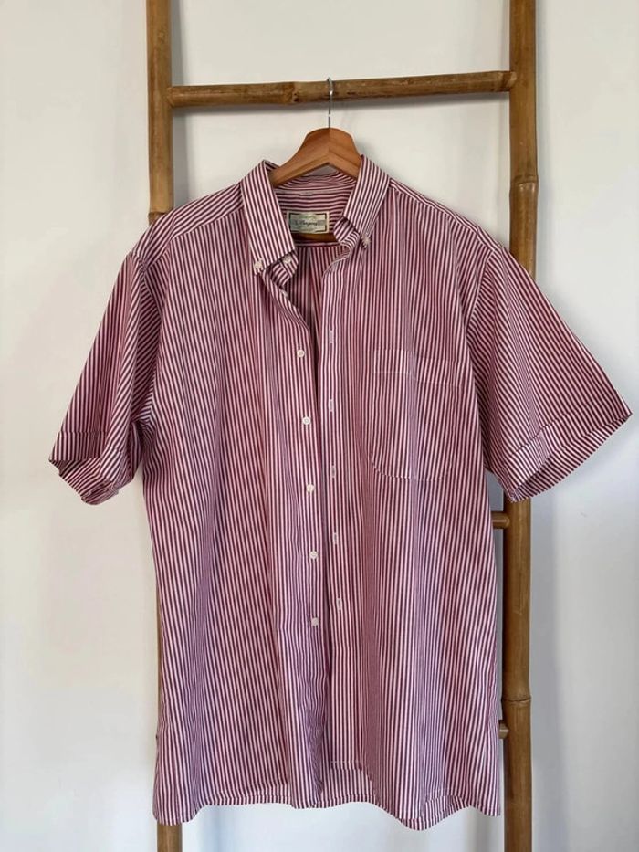 Chemisette à rayure bordeaux et blanche taille L