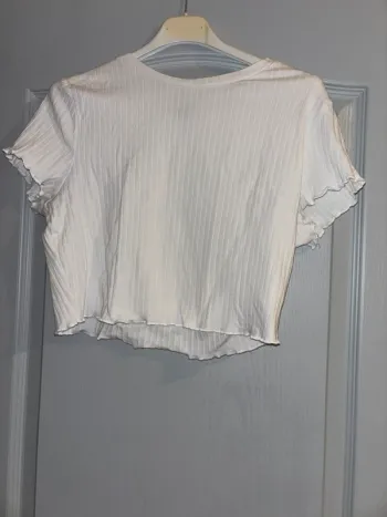 Tee shirt court blanc shein taille L NEUF