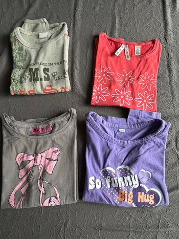 Lot de 4 t-shirts manches longues fille 