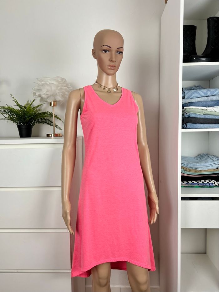 Robe longue rose fuchsia La Halle - Taille 36 S - photo numéro 2