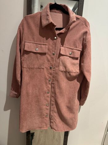 Robe chemise velours côtelé