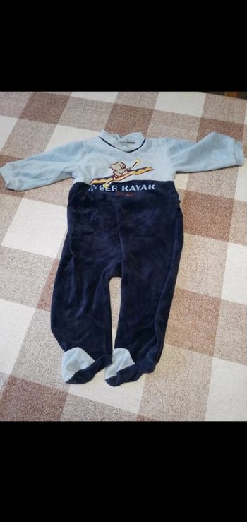 Pijama bleu épais kayak 6 mois