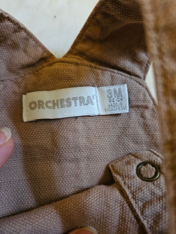 Salopette short marron 3 mois orchestra - photo numéro 3