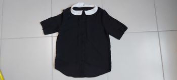 Chemise manche courte col blanc S