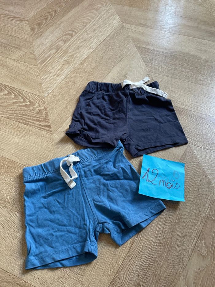 Lot 2 short taille 12 mois