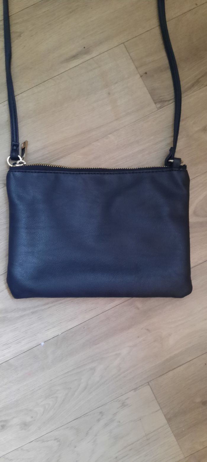 Sac à main bandoulière en cuire noir - photo numéro 2