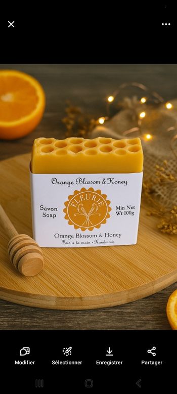 Savon miel et fleur d'oranger