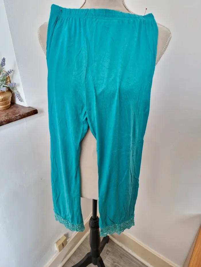 Leggings blanche porte taille 44 bleu turquoise - photo numéro 5