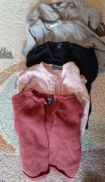 Lot gilet bébé fille 12 mois