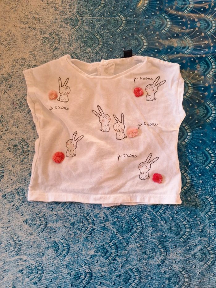 Tee-shirt je t'aime 3 mois kiabi 56/62