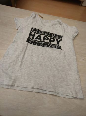 Tee shirt gris Gémo 10 ans everyday happy