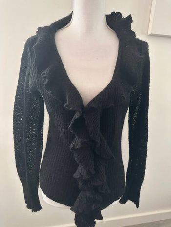 Cardigan col cascade froufrous Y2K T38 M