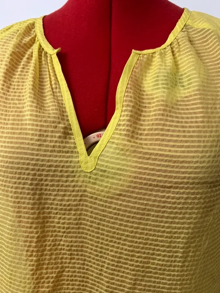 Blouse en soie sans manches voile jaune Comptoir des Cotonniers - photo numéro 2