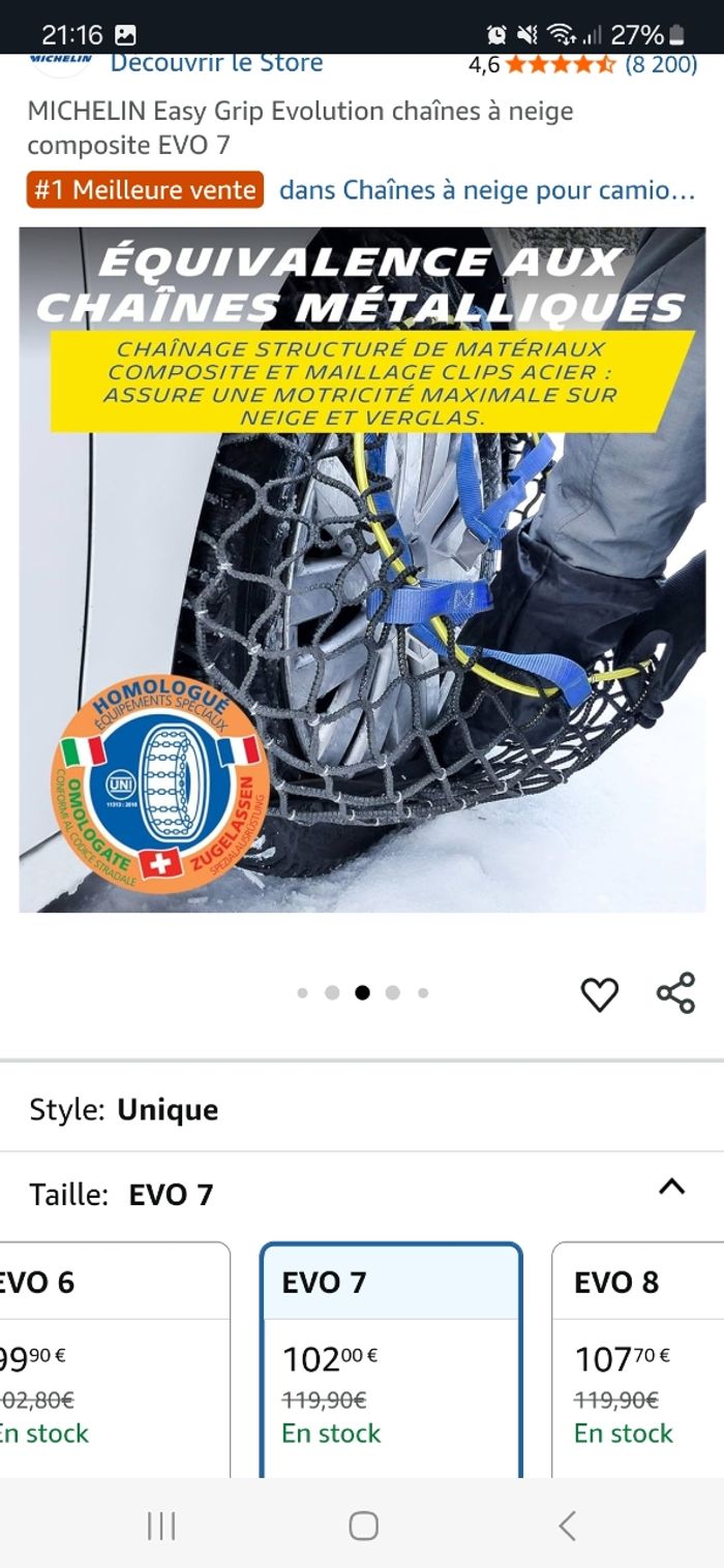 Michelin Easy Grip Evo 7 chaînes à neiges - photo numéro 6