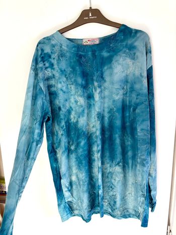 Blouse bleue à motifs grande taille XL - XXL