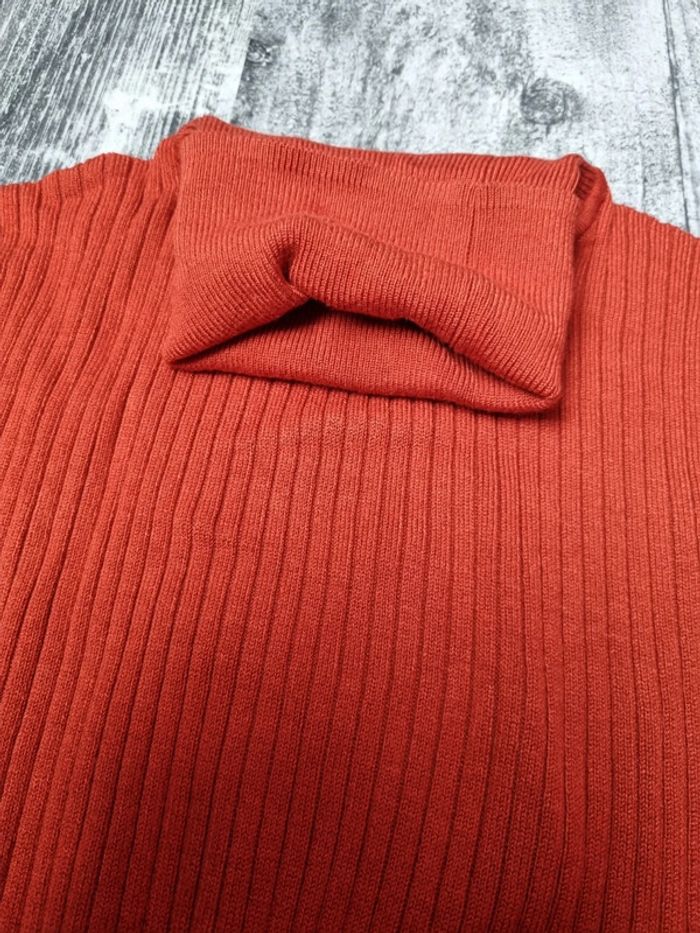 Pull col roule orange rouille - photo numéro 2