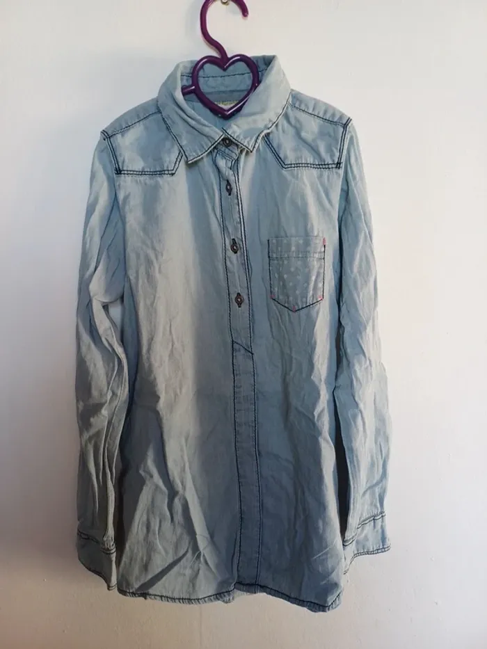 Chemise en jean Vertbaudet 10 ans - photo numéro 2